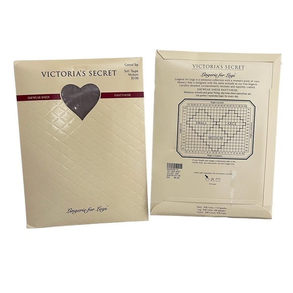 Vintage Victorias Secret Pantyhose NEW Lingerie for Legs Soft Taupe Size Medium - Picture 3 of 3